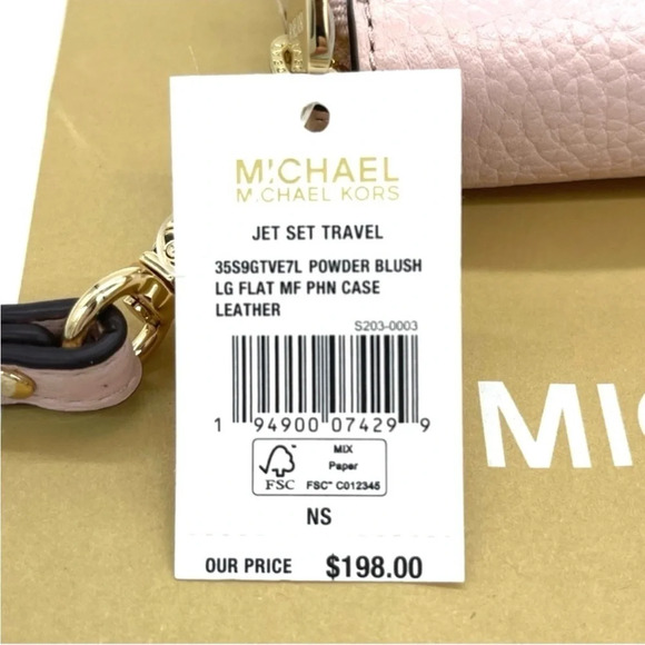 Michael Kors Large Flat MF Phone Case Wallet Light Pink - Picture 9 of 9